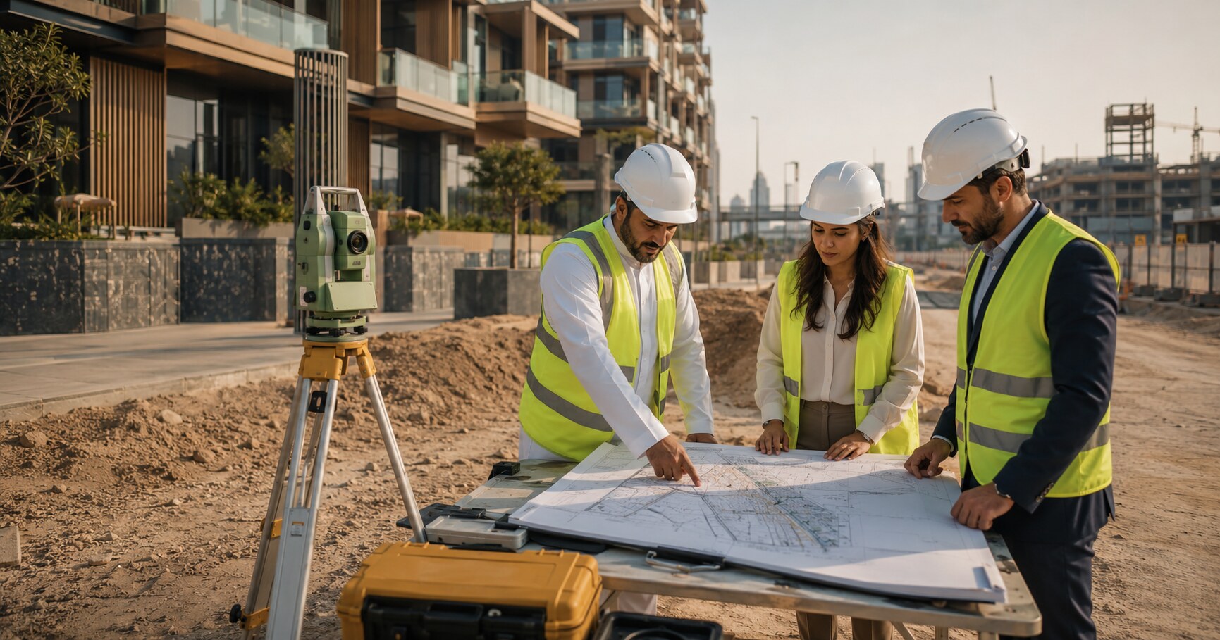 Professional surveying team